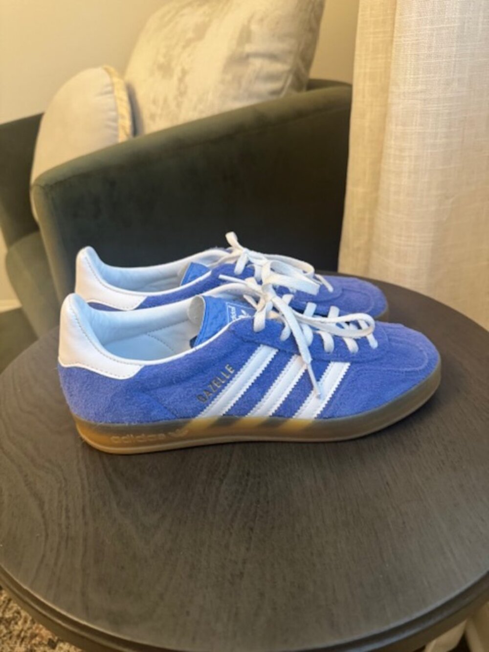 adidas Women's Blue and White Suede Sneakers - Picture 9 of 10